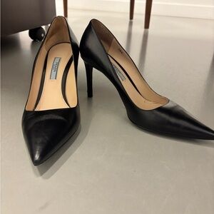 Prada Black Leather Women's Heels- size 38.5